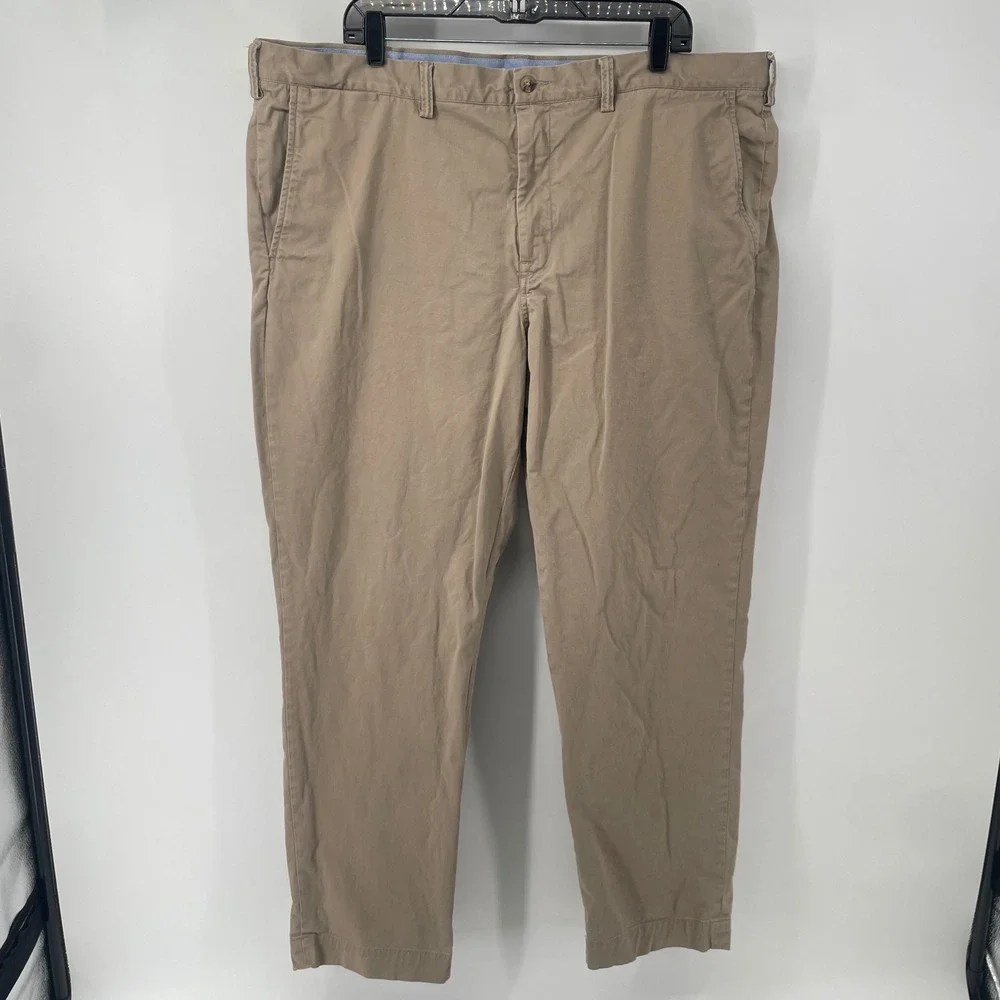 Polo Ralph Lauren Chino Pants Mens 42x32 Khaki Tan Stretch Straight Fit Classic